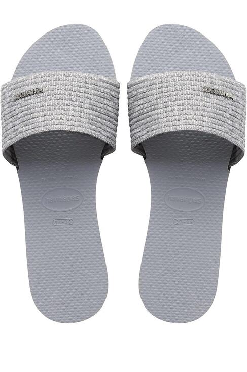Havaianas Shoes - Havaianas You St. Tropez Silver Slide Sandals Women's Size 7/8 NWOB